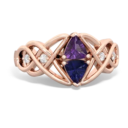 Amethyst Keepsake Celtic Knot 14K Rose Gold ring R5300