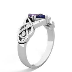 Amethyst Keepsake Celtic Knot 14K White Gold ring R5300