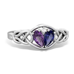 Amethyst Celtic Love Knot 14K White Gold ring R5420