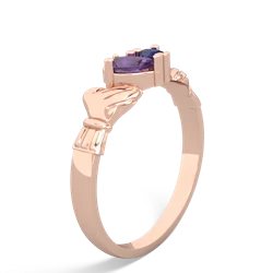 Amethyst 'Our Heart' Claddagh 14K Rose Gold ring R2388