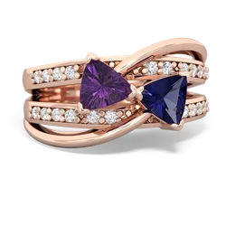 Amethyst Bowtie 14K Rose Gold ring R2360