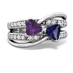 Amethyst Bowtie 14K White Gold ring R2360