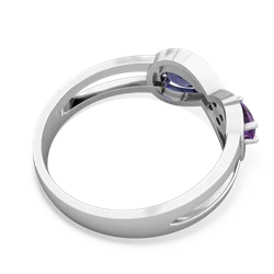 Amethyst Diamond Infinity 14K White Gold ring R5390