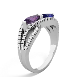 Amethyst Diamond Rivers 14K White Gold ring R3070