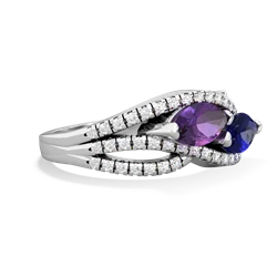 Amethyst Diamond Rivers 14K White Gold ring R3070