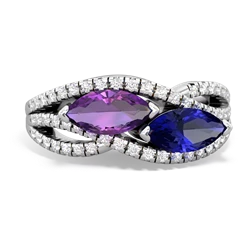 Amethyst Diamond Rivers 14K White Gold ring R3070