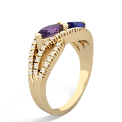 Amethyst Diamond Rivers 14K Yellow Gold ring R3070