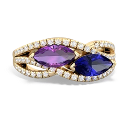 Amethyst Diamond Rivers 14K Yellow Gold ring R3070