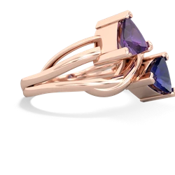 Amethyst Split Band Swirl 14K Rose Gold ring R2341