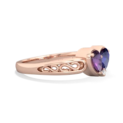 Amethyst Filligree 'One Heart' 14K Rose Gold ring R5070