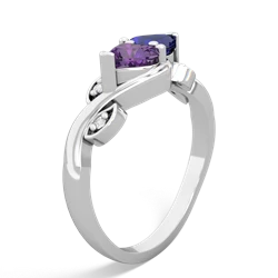 Amethyst Floral Elegance 14K White Gold ring R5790