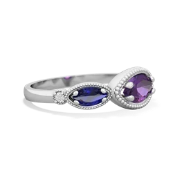 Amethyst Milgrain Marquise 14K White Gold ring R5700