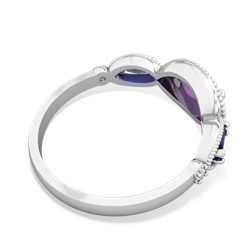 Amethyst Milgrain Marquise 14K White Gold ring R5700