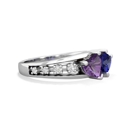 Amethyst Heart To Heart 14K White Gold ring R3342