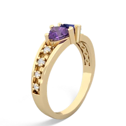 Amethyst Heart To Heart 14K Yellow Gold ring R3342