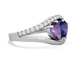 Amethyst Nestled Heart Keepsake 14K White Gold ring R5650