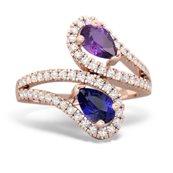 Amethyst Diamond Dazzler 14K Rose Gold ring R3000