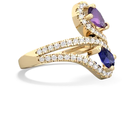 Amethyst Diamond Dazzler 14K Yellow Gold ring R3000