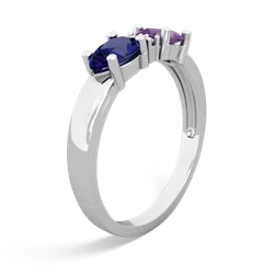 Amethyst Pear Bowtie 14K White Gold ring R0865