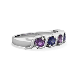 Amethyst Anniversary Band 14K White Gold ring R2089