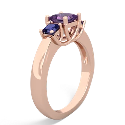 Amethyst Three Stone Trellis 14K Rose Gold ring R4015