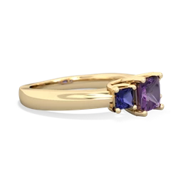 Amethyst Three Stone Trellis 14K Yellow Gold ring R4015