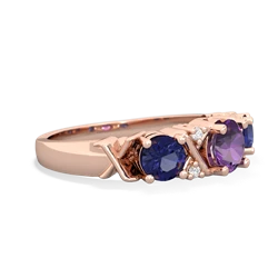 Amethyst Hugs And Kisses 14K Rose Gold ring R5016