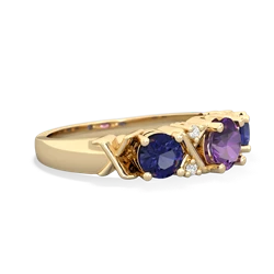 Amethyst Hugs And Kisses 14K Yellow Gold ring R5016