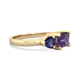 Amethyst Three Stone 14K Yellow Gold ring R5235