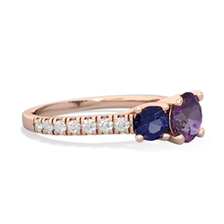 Amethyst Pave Trellis 14K Rose Gold ring R5500