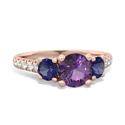 Amethyst Pave Trellis 14K Rose Gold ring R5500