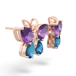 Amethyst Butterfly 14K Rose Gold earrings E2215