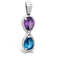 Amethyst Infinity 14K White Gold pendant P5050