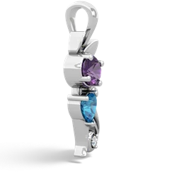 Amethyst Kitten 14K White Gold pendant P5780