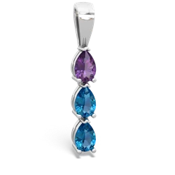 Amethyst Dew Drops 14K White Gold pendant P2251