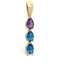 Amethyst Dew Drops 14K Yellow Gold pendant P2251