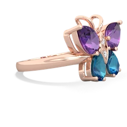 Amethyst Butterfly 14K Rose Gold ring R2215