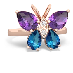 Amethyst Butterfly 14K Rose Gold ring R2215