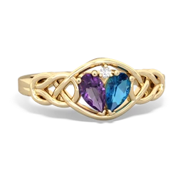 Amethyst Celtic Love Knot 14K Yellow Gold ring R5420