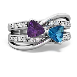 Amethyst Bowtie 14K White Gold ring R2360