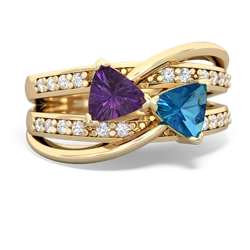 Amethyst Bowtie 14K Yellow Gold ring R2360