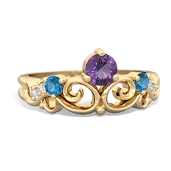 Amethyst Crown Keepsake 14K Yellow Gold ring R5740