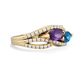 Amethyst Diamond Rivers 14K Yellow Gold ring R3070