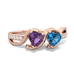 Amethyst Side By Side 14K Rose Gold ring R3090