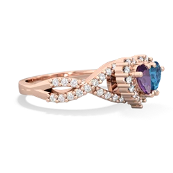 Amethyst Diamond Twist 'One Heart' 14K Rose Gold ring R2640HRT