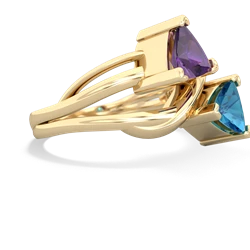 Amethyst Split Band Swirl 14K Yellow Gold ring R2341