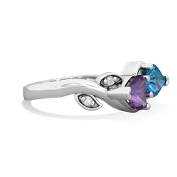 Amethyst Floral Elegance 14K White Gold ring R5790