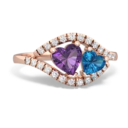 Amethyst Mother And Child 14K Rose Gold ring R3010