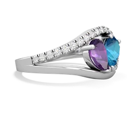 Amethyst Nestled Heart Keepsake 14K White Gold ring R5650