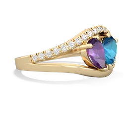 Amethyst Nestled Heart Keepsake 14K Yellow Gold ring R5650